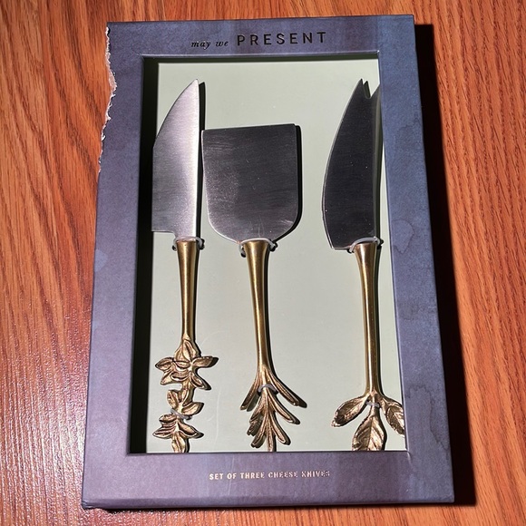 Anthropologie Dining Anthropologie Herbiflora Cheese Knives Set Of